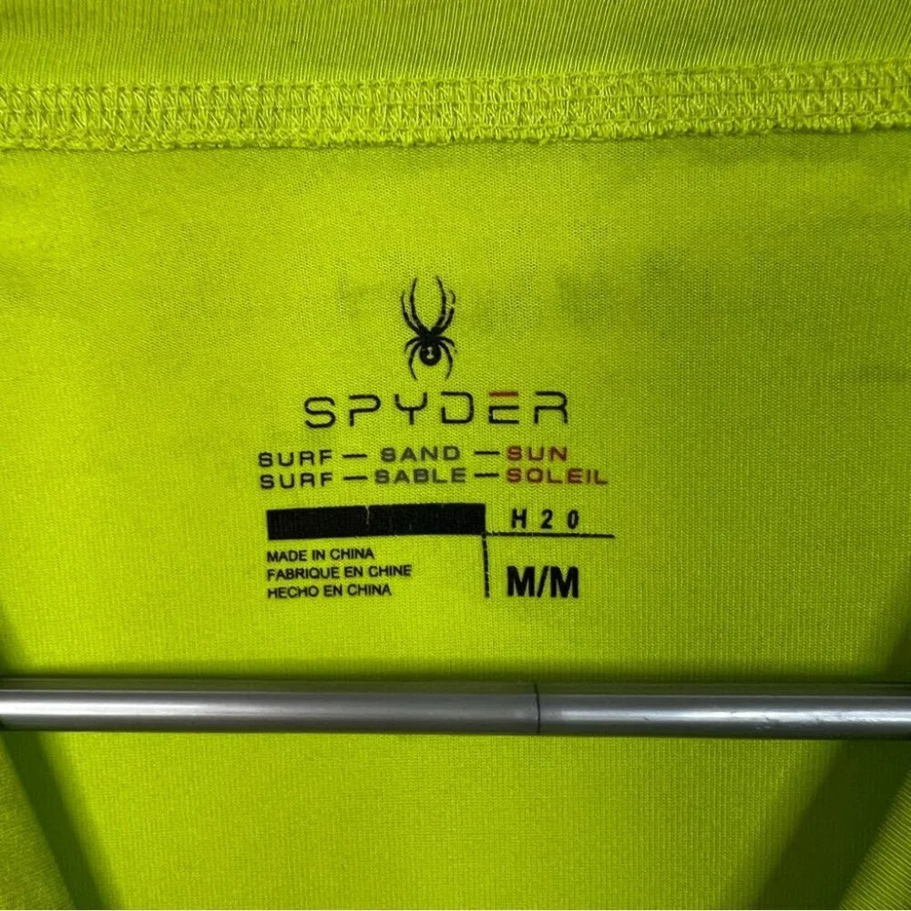 Spyder long sleeve graphic surf sand sun h2p Neon Green Performance Top